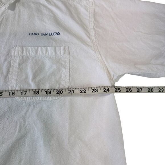 VTG PEER by Peter Mussfeldt White Cabo San Lucas Shark Button Down Shirt, XL - Picture 8 of 12